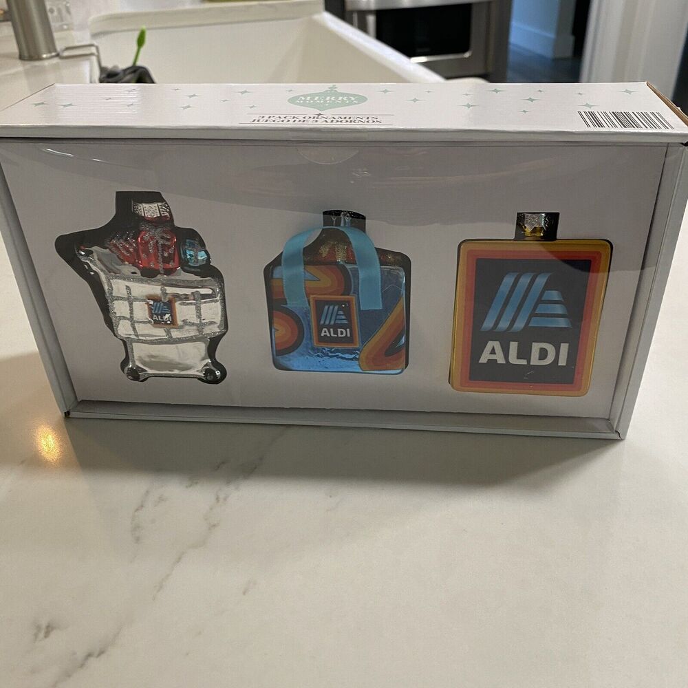Aldi Christmas Ornaments Set Of 3 New In Box Add a Gift Message NWT 2024
